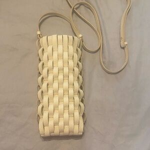 BRAND: Polene.  Elegant Cream Woven Phone Case bag. With card slots.